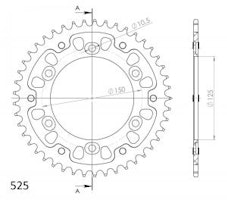 Supersprox Stealth-Kettenrad 525 44Z (Orange)