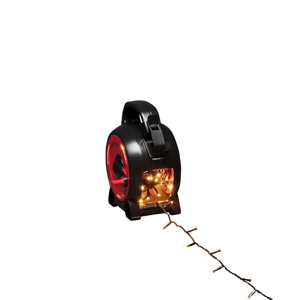 Konstsmide Weihnachtsbeleuchtung  Micro LED Lichterkette mit Aufroller 100 bernstein