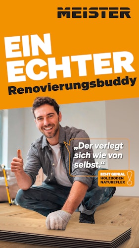 MEISTER Holzboden Natureflex HD 100 2200 x 210 x 8 mm 20013 Eiche lebhaft gebürstet ultramattlackiert