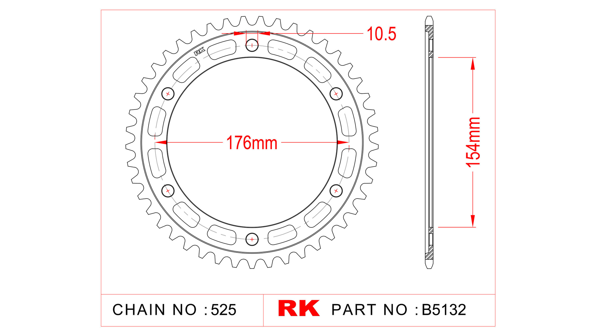 RK 5132 Kettenrad für Honda CB 1000 R