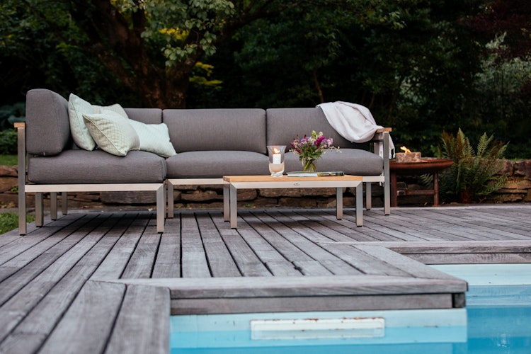 Diamond Garden Loungetisch GOMERA 82,5 x 82,5 cm, Edelstahl / Teak 