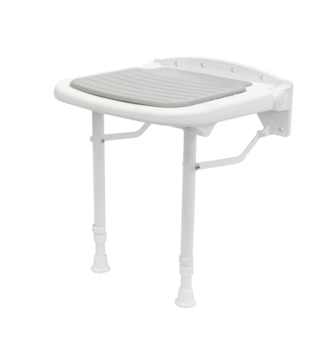 Alberts® Polstersitz,höhenverstellbar,Kunststoff,weiß,m.grauen Polster,Sitzfläche:380x370 140366