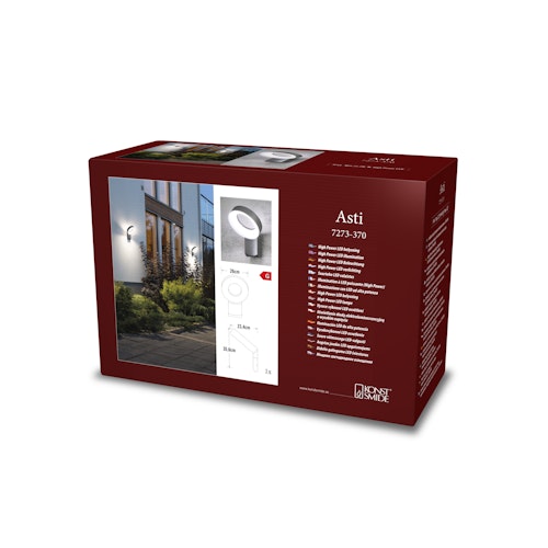 Konstsmide LED Wandleuchte Asti, anthrazit, opalfarbenes Acrylglas (7273-370)