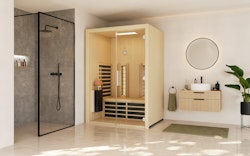 Infraworld Infrarotkabine TrioSol Glas 145 Espe RG inkl. 5-teiligem gratis Zubehörset