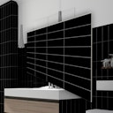 Vorschaubild Revét Vinyl Wandfliese Butcherblock Schwarz Hochglanz 120 x 60 cm