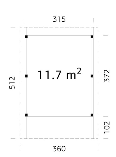 Palmako Carport Karl 11,7 m²