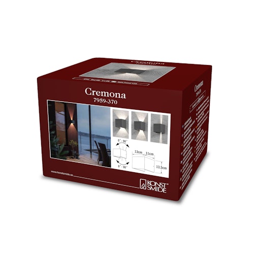 Konstsmide Wandleuchte Cremona, versch. Farben