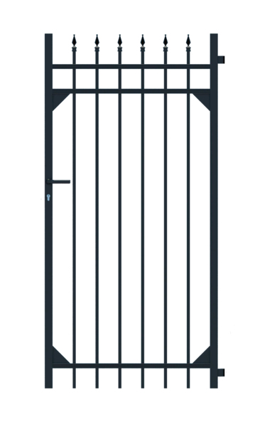 Alberts® Einzeltor Columbus, Alu,matt schw.Kst.b., lichte Breite 965 mm, Höhe 1800 mm 510510