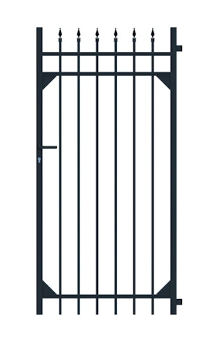 Alberts® Einzeltor Columbus, Alu,matt schw.Kst.b., lichte Breite 965 mm, Höhe 1800 mm 510510