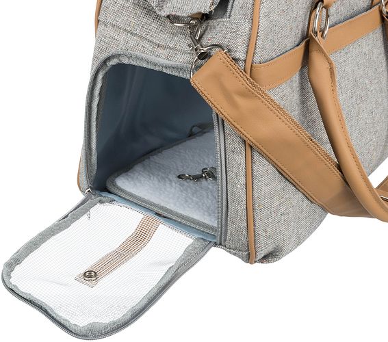 TRIXIE Tasche Helen, 19 × 28 × 40 cm, grau/hellbraun