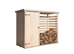 Weka Brennholzlager 663 mit Geräteraum - 16 mm-240 x 90 cm