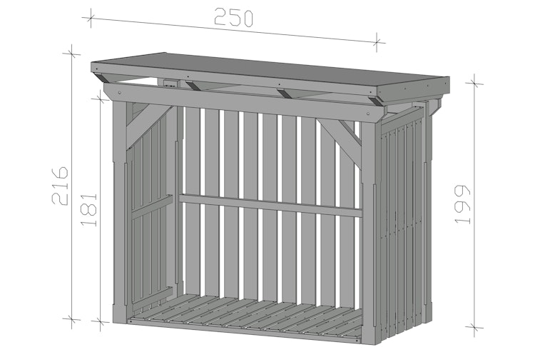 Skan Holz Holzunterstand Kaminholzlager Holm 1