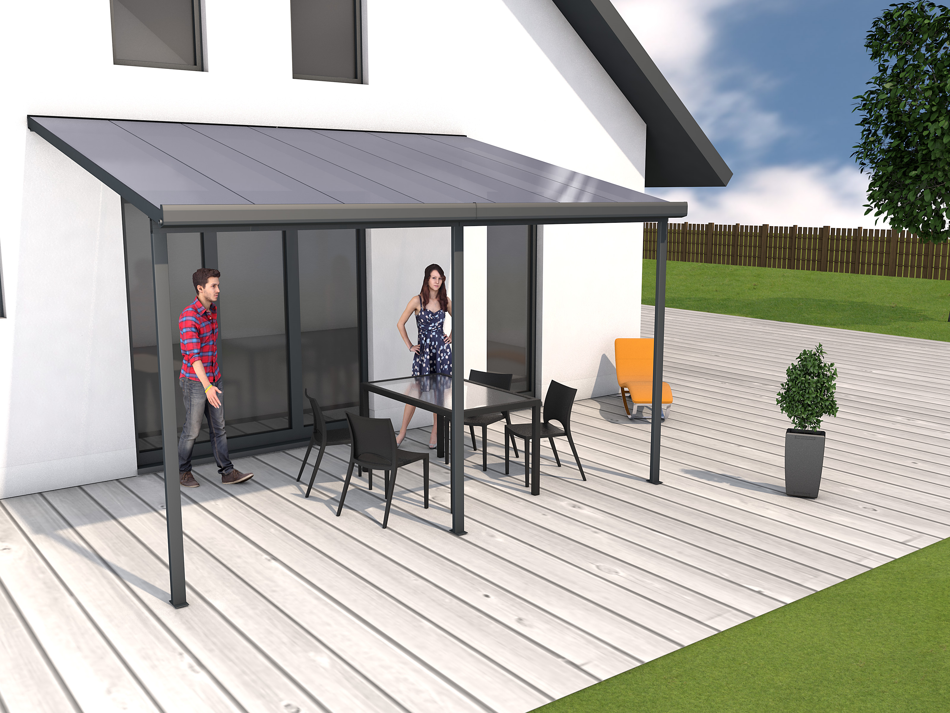 Thumbnail - Gutta Terrassendachsystem Typ B anthrazit