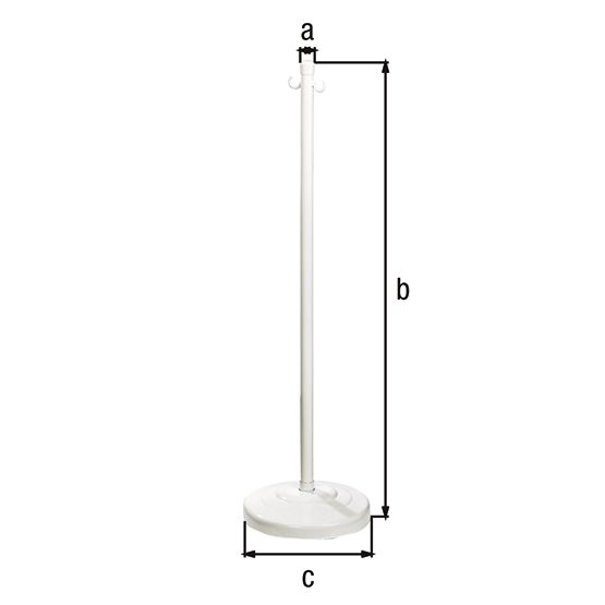 Alberts® Absperrketteständer Inside zinkph.,weiß,transportabel Pf.⌀25mm, H ü.Boden 900 mm 783259