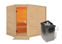 Vorschaubild Karibu Sauna Tanami - Massivholzsauna mit Eckeinstieg 38 mm inkl. gratis 9 kW Bio-Saunaofen im Wert von 719 €