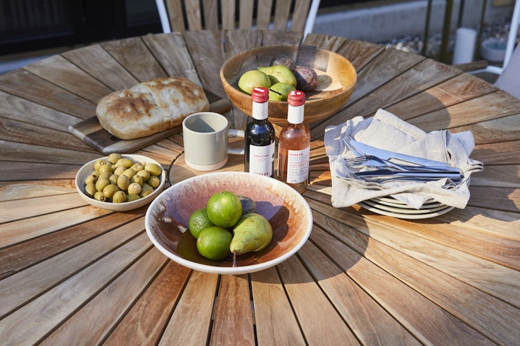 Cinas Klapptisch ELLEN, Aluminium / Teak