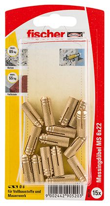 FISCHER Messingdübel MS 6x22 K (15 Stück)