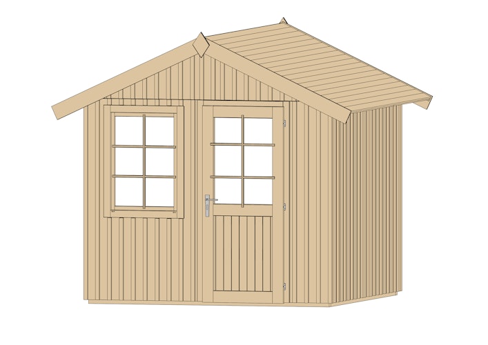 Weka Schwedenhaus 410 mit extra hoher Tür - 44 mm (aufgedoppelt)