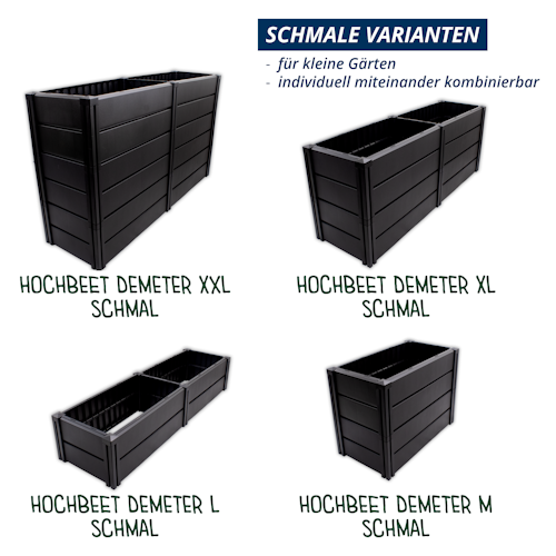 KHW Hochbeet Demeter XL schmal B 158 x T 44 x H 61 cm - 392 l