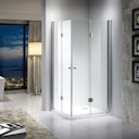 Vorschaubild Duschkabine Falttüre XFT ESG 8 mm inkl. Duschwanne und Ablauf 900 x 900 x 1900 mm