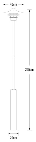 Konstsmide Stehleuchte Modena, galvanisiert, klares Glas (7336-320)