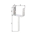 Vorschaubild Alberts® U-Pfostenträger 104x60x4mm Betonanker Riffelstahl für verschiedene Pfostenstärken