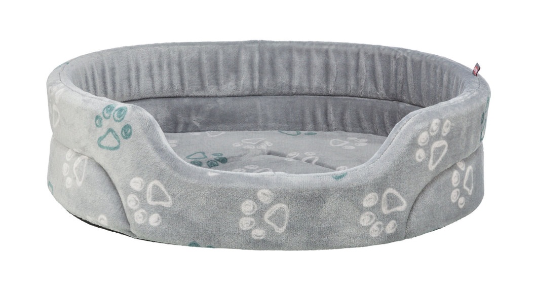 TRIXIE Bett Jimmy Soft, Softplüsch, oval, 45 × 35 cm, hellgrau
