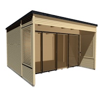 Weka Gartenhaus Designhaus Cubilis 2.0 mit Lamellenelementen - 45 mm  380 x 380 cm (Gr. 1)