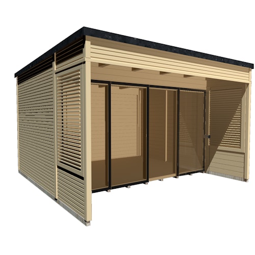 Weka Gartenhaus Designhaus Cubilis 2.0 mit Lamellenelementen - 45 mm 