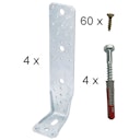 Vorschaubild Zubehörset für Gartenhäuser bestehend aus 96 Feuchtigkeitspads und 4 Sturmwinkeln inkl. Befestigungsmaterial