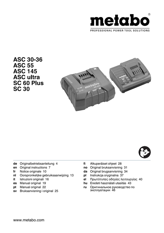 Bedienungsanleitung fÃ¼r Metabo Akku-SÃ¤belsÃ¤ge SSE 18 LTX Compact