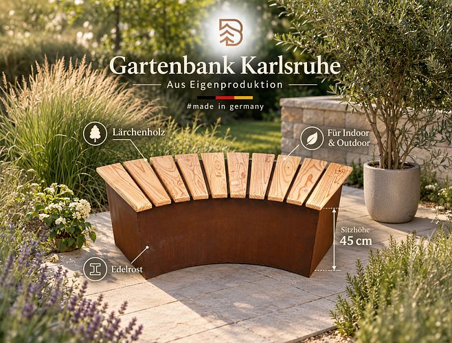 Badeko Sitzbank „Modell Karlsruhe“ 125 cm in Edelrostoptik