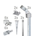 Vorschaubild Alberts® Zauneck-Set f.Maschendrahtzäune,feuerverzinkt,m.Bodenh.,f.Höhe: 800 mm 634520