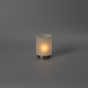 Vorschaubild Konstsmide Weihnachtsbeleuchtung LED Kerze, mattes Glas, silberner Sockel, dimmbar, batteriebetrieben, 1,8m USB Kabel