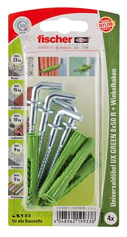 FISCHER Universaldübel UX 8x50 R WH GREEN K (4 Stück)