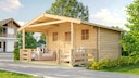 Weka 45 mm Gartenhaus 135 B mit Vordach +Terrasse