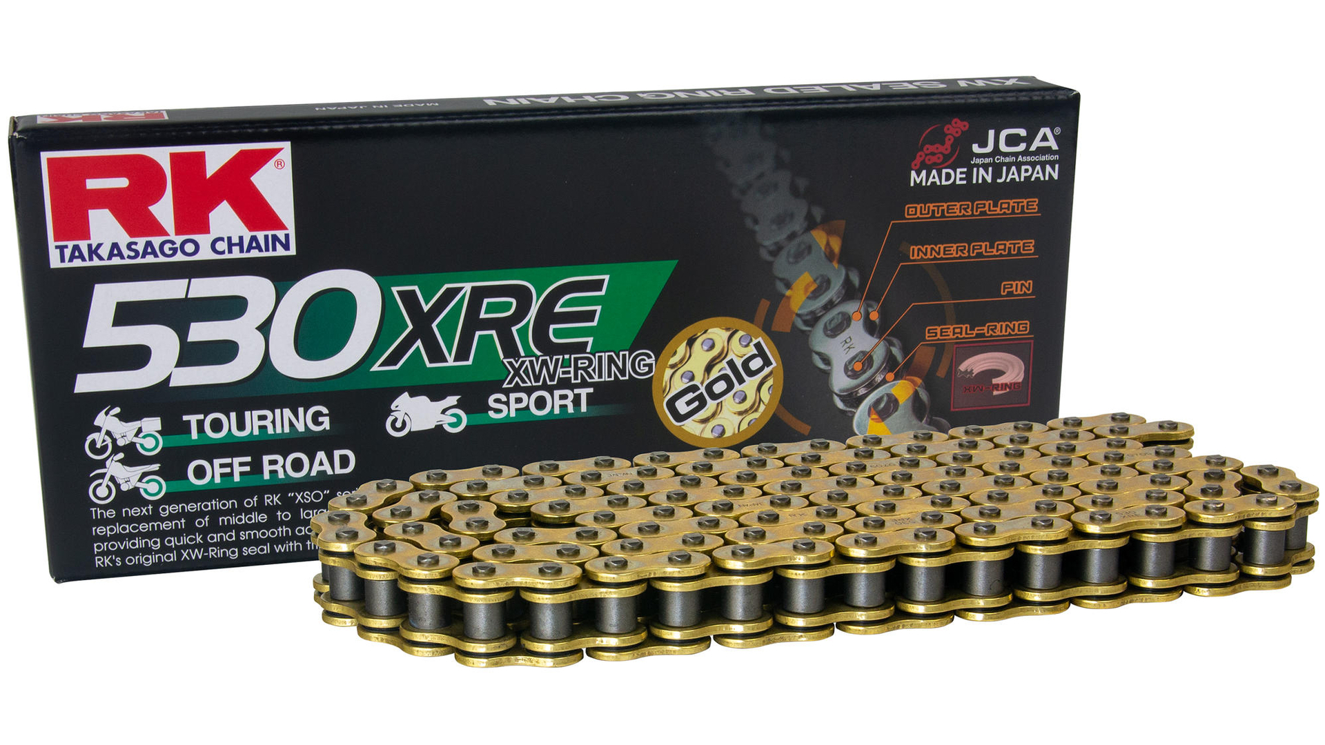 RK GB530XRE Kette 128 N Gold