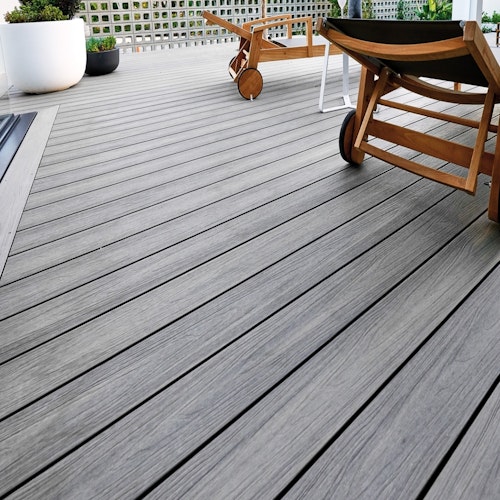 Fiberdeck Premium WPC-Terrassendiele Dark grey massiv 23 mm