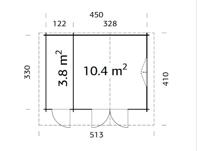 Palmako Gartenhaus Emma 14,2 m² - 34 mm