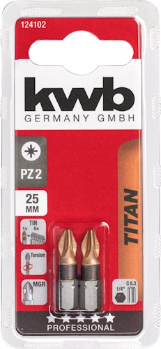 kwb 2 Bits 25mm PZ 2 Titan SB 124102