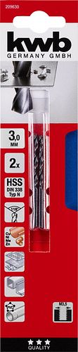 kwb 2 HSS SpiralboDIN338 3,0 mm SB 209630