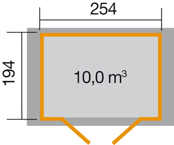 Weka 19 mm Gartenhaus 316 - Doppeltür