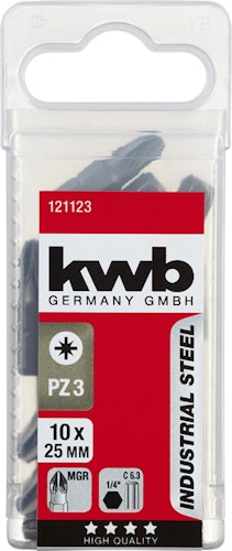 kwb 10 Bits 25mm PZ 3 Industry SB 121123