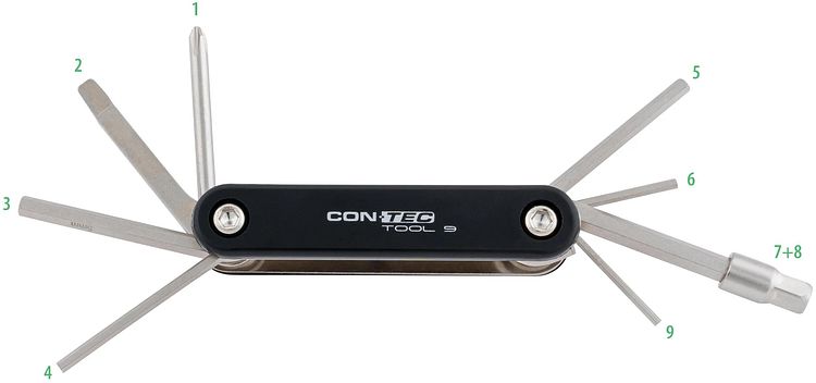 CONTEC Multifunktionswerkzeug Tool 9 schwarz / silber