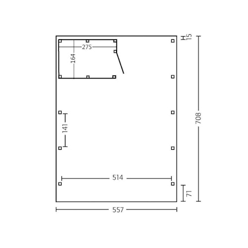 Skan Holz Carport Friesland 557x708 cm inkl. Abstellraum Sparset 4