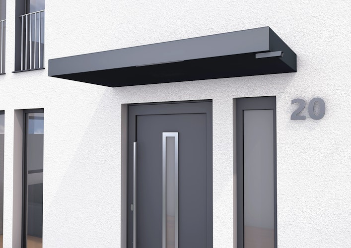 Gutta Rechteckvordach BS Plus 300 Sondermaß inkl. Wasserspeier  (neues Modell)