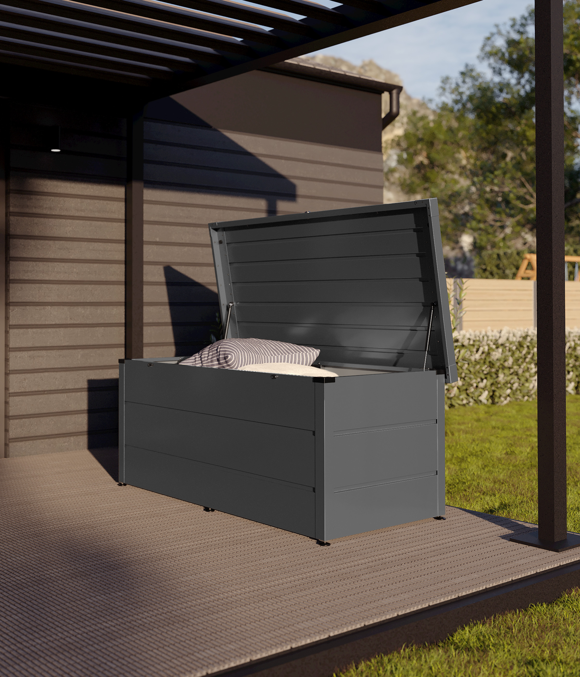 Hörmann Gartenbox Juno B 160 x T 80 x H 72,5 cm Graualuminium (RAL 9007)