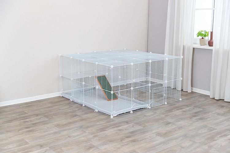 TRIXIE Indoor Freilaufgehege, Metall/Kunststoff, 140 × 35 × 70 cm, weiß