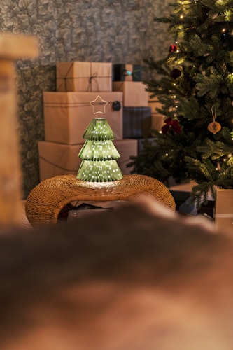 Konstsmide Weihnachtsbeleuchtung Dekobaum aus Papier mit Stern, grün