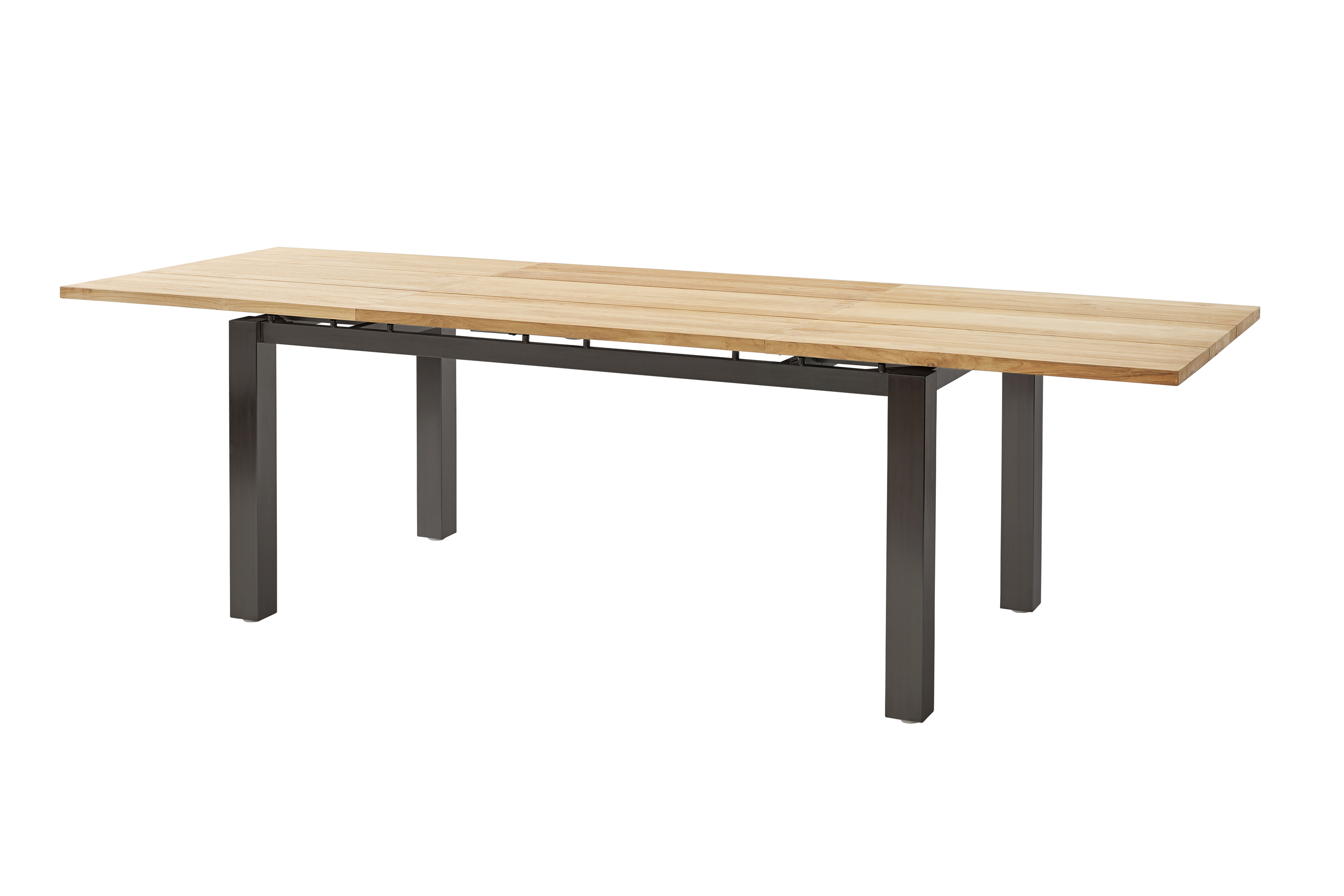 Diamond Garden Ausziehtisch PORTO 170/270 x 90 cm, Edelstahl Dunkelgrau / Recycled Teak